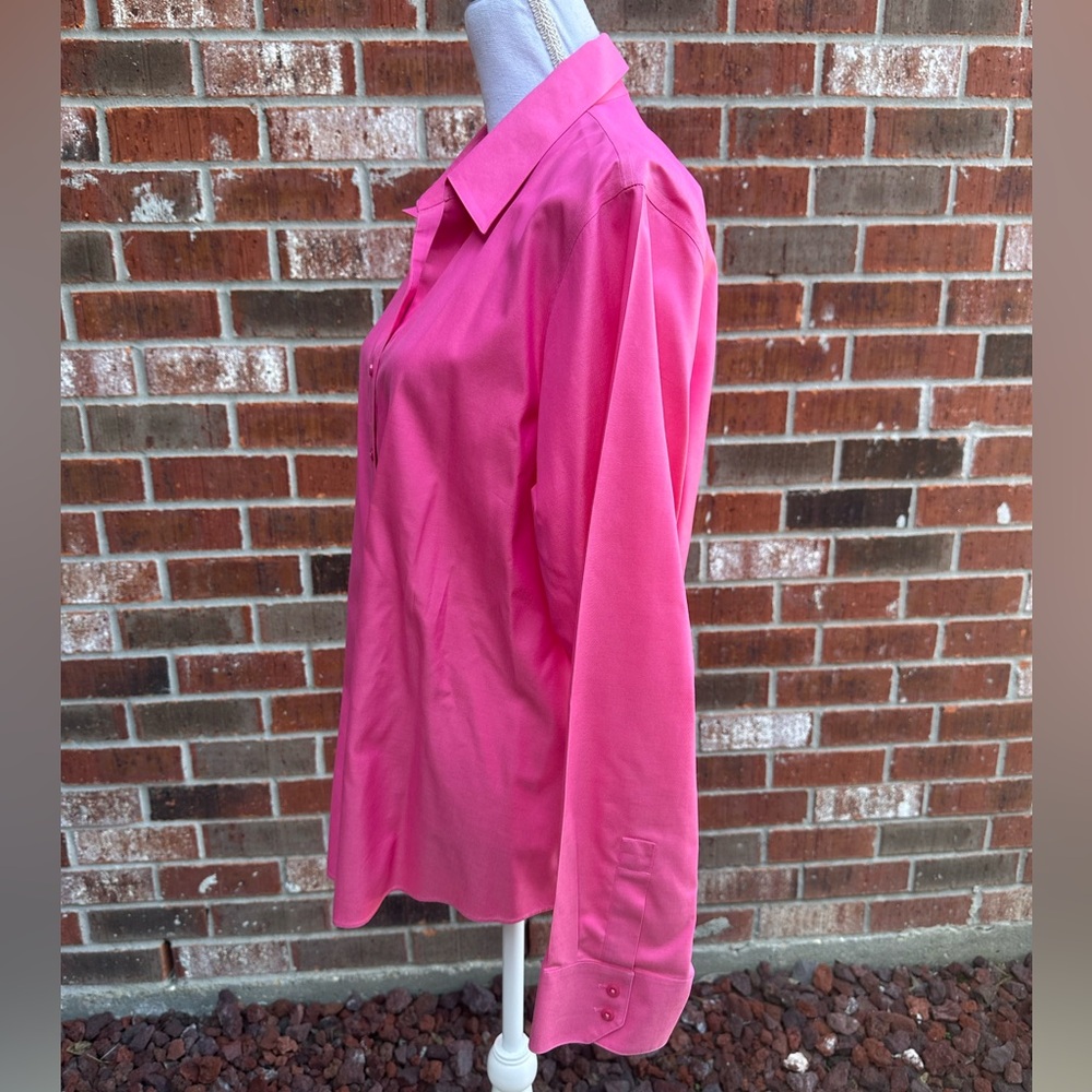 Talbots Pink Wrinkle Resistant Button Front Top - image 5